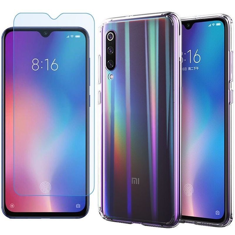 Xiaomi Mi9 SE | Cienkie Etui Glaze PC Case | Violet Sun + SZKŁO