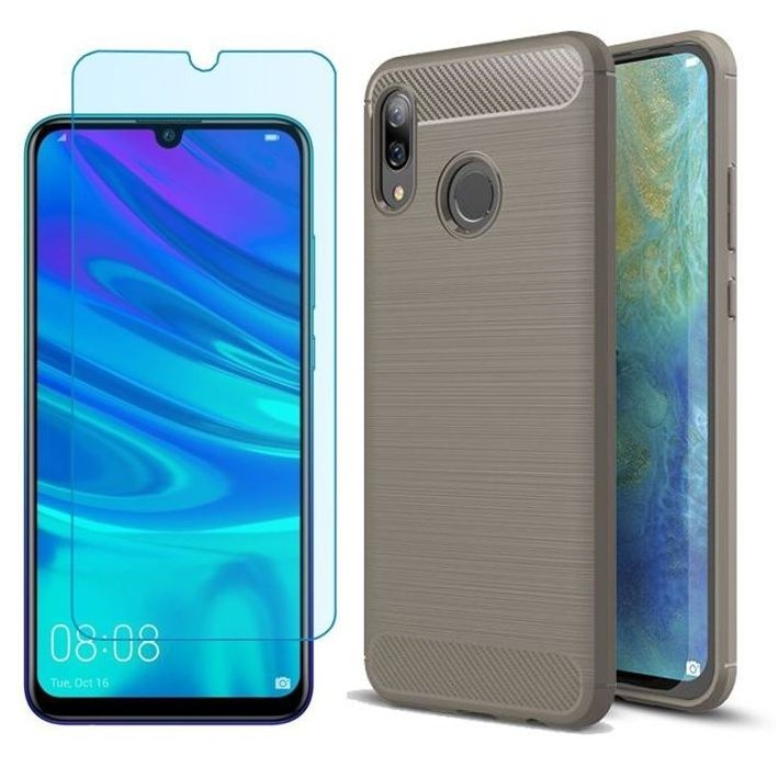 Huawei P Smart 2019 | Etui CARBON Soft Case | Industrial Gray + SZKŁO