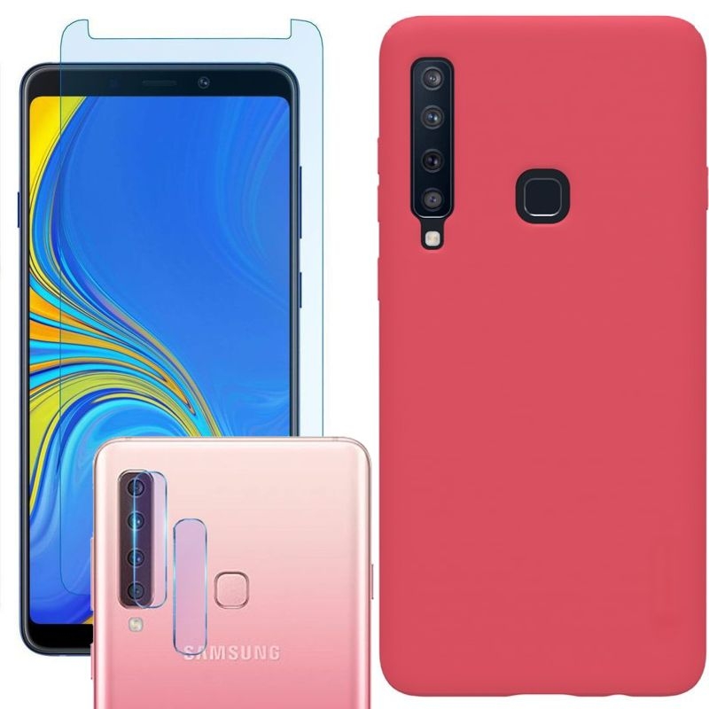 Samsung Galaxy A9 2018 | Etui Silicone Case SOFT | Red + SZKŁO + Aparat