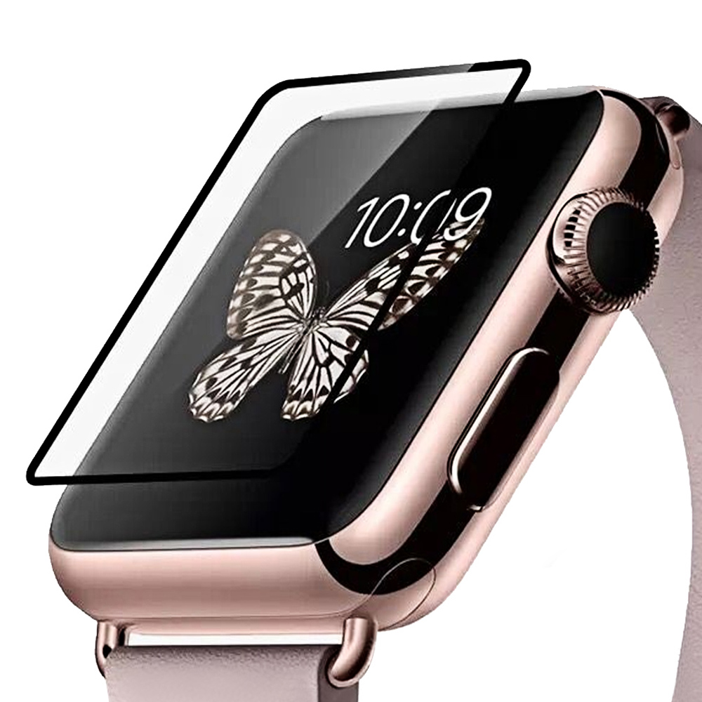Szkło Ochronne 3D na CAŁY EKRAN Apple Watch 1 2 3 42mm | Czarne