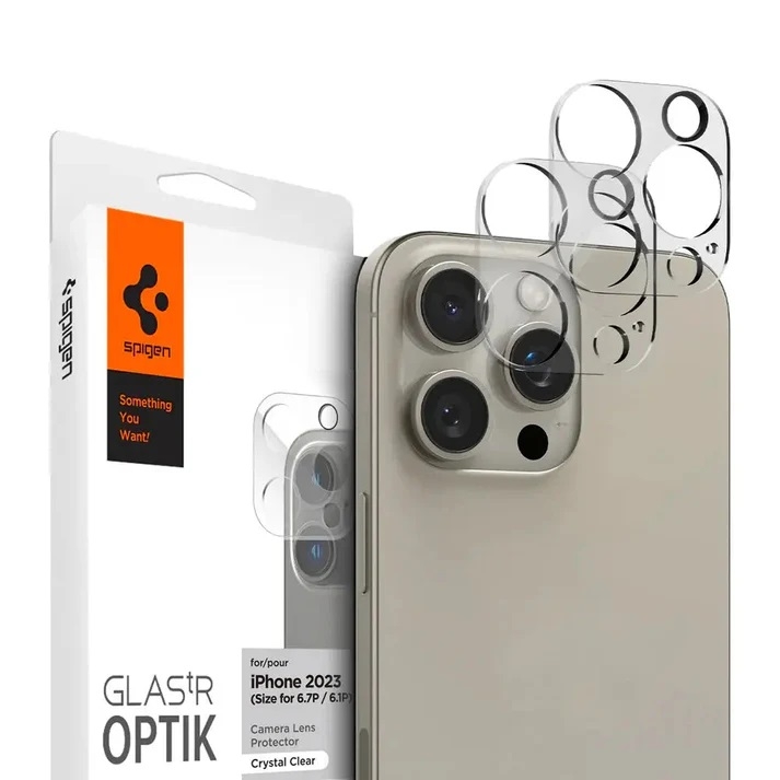 SPIGEN Glas.tR OPTIK | Osłona Szkło Hartowane na Aparat | 2 sztuki | Clear do Apple iPhone 16 Pro / Pro Max