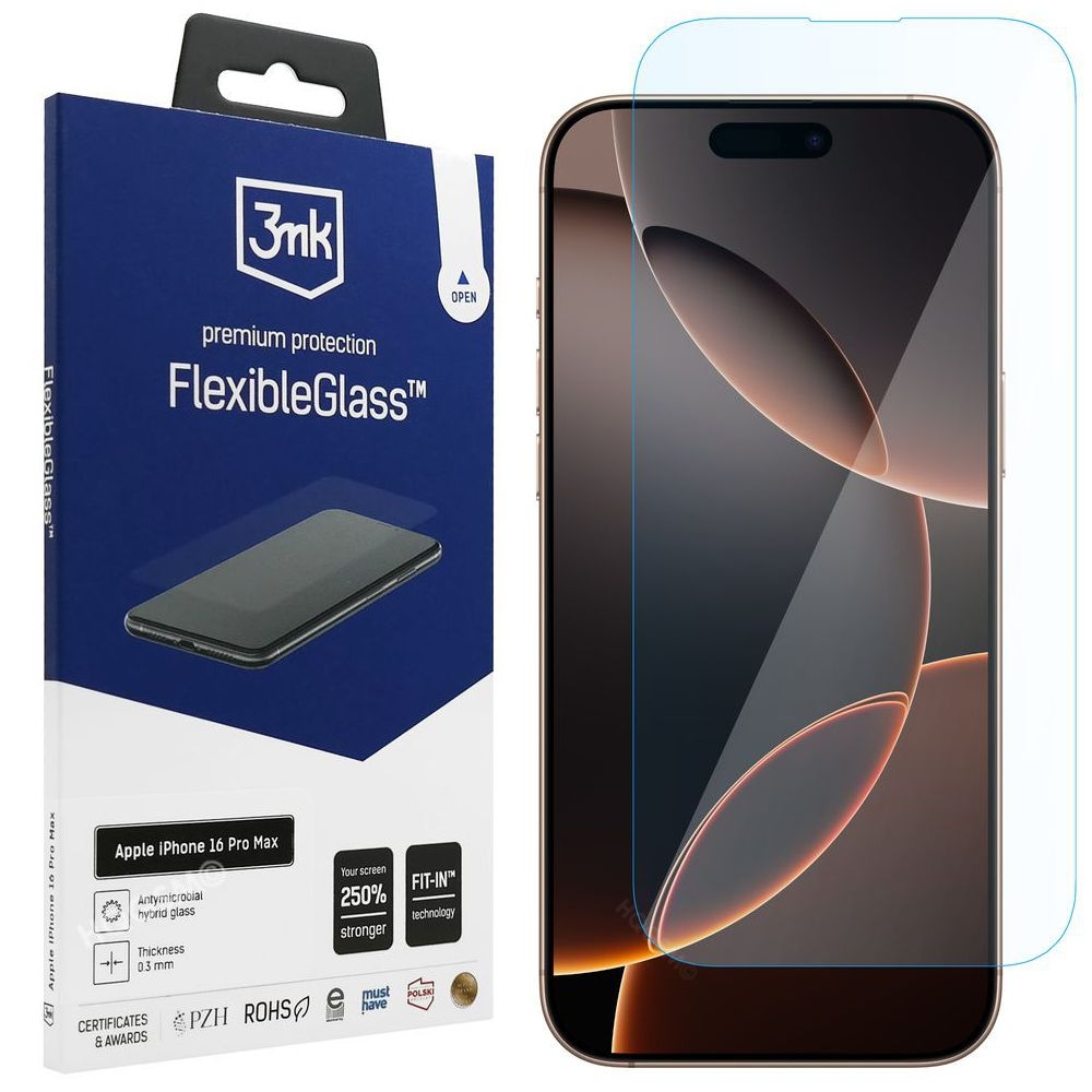 3mk Flexible Glass | Nietłukące Szkło Hybrydowe do Apple iPhone 17 Pro Max / 16 Pro Max