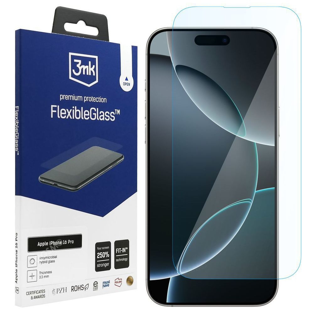 3mk Flexible Glass | Nietłukące Szkło Hybrydowe do Apple iPhone 17 / 17 Pro / 16 Pro |