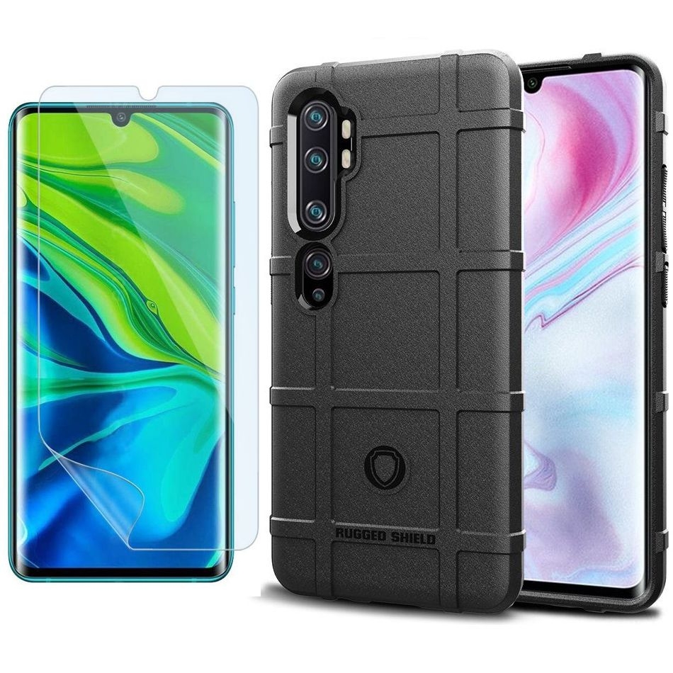 Xiaomi Mi Note 10 / Pro | Mocne Etui Armor SHIELD | Black + FOLIA Full Cover GRATIS