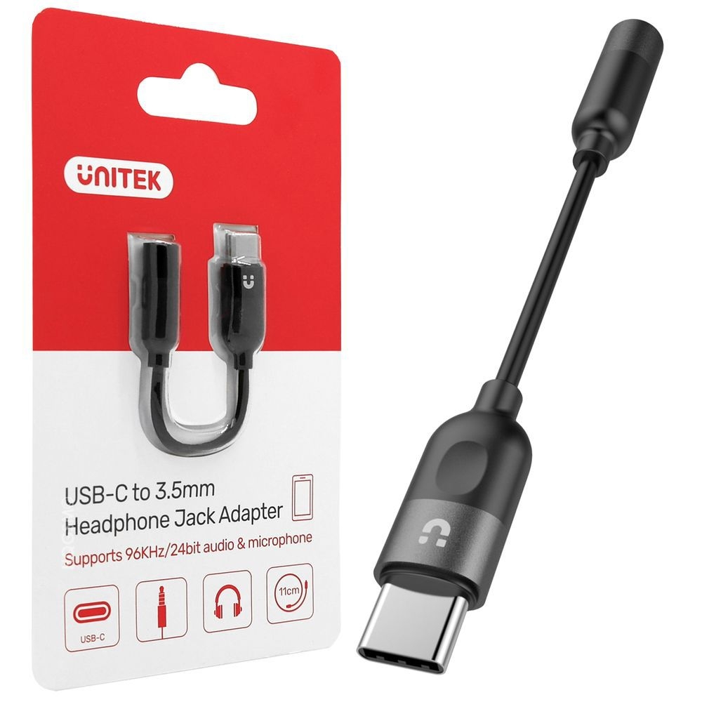 Unitek | Adapter Audio USB-C Jack 3.5mm | DAC 96KHz