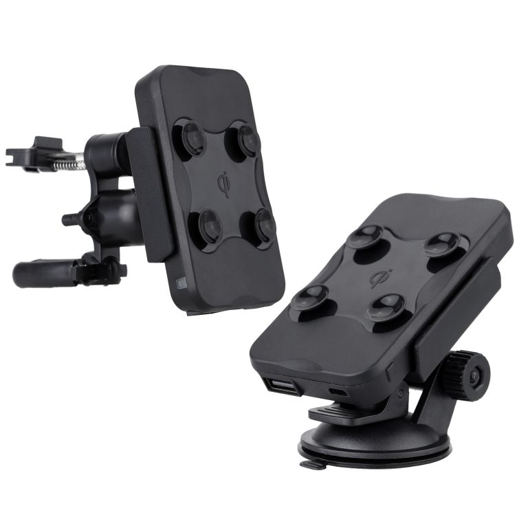 2w1 Indukcyjny Uchwyt Samochodowy do Kratki do Szyby + Powerbank 4000mAh