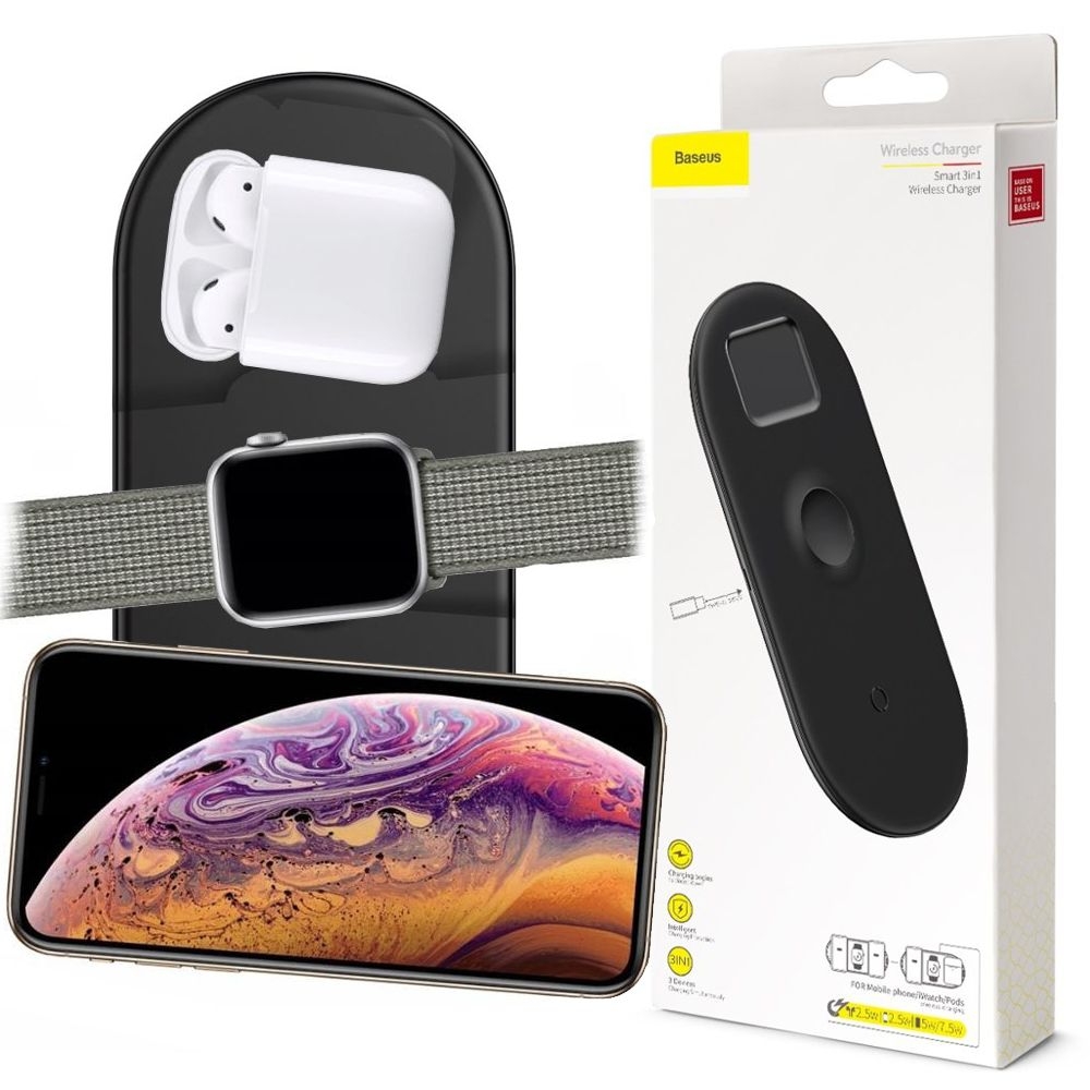 Baseus Smart 3in1 | Indukcyjna Ładowarka Apple iPhone Watch Airpods