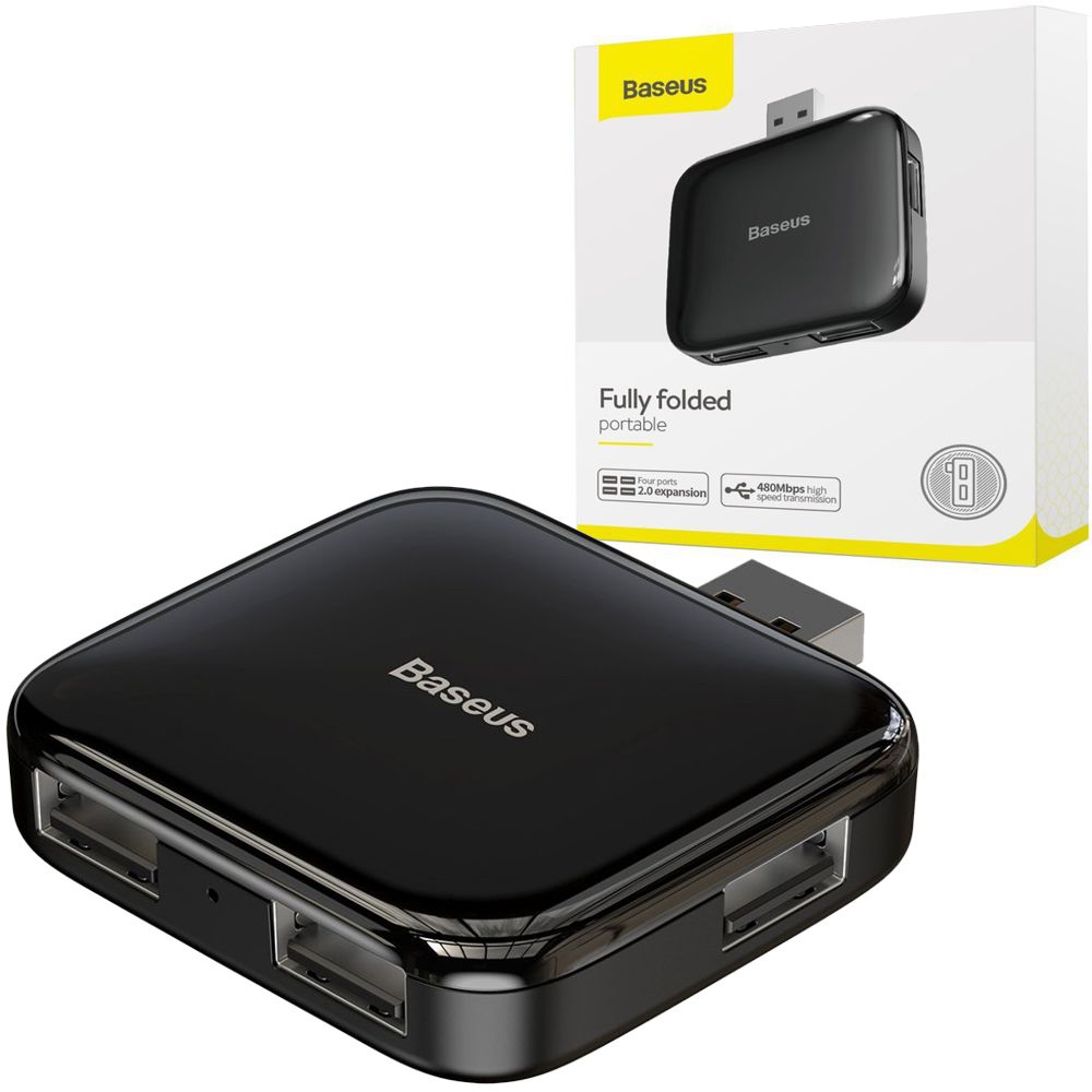 Baseus Folded | Multi HUB 4xUSB microUSB 480Mb/s | Czarny