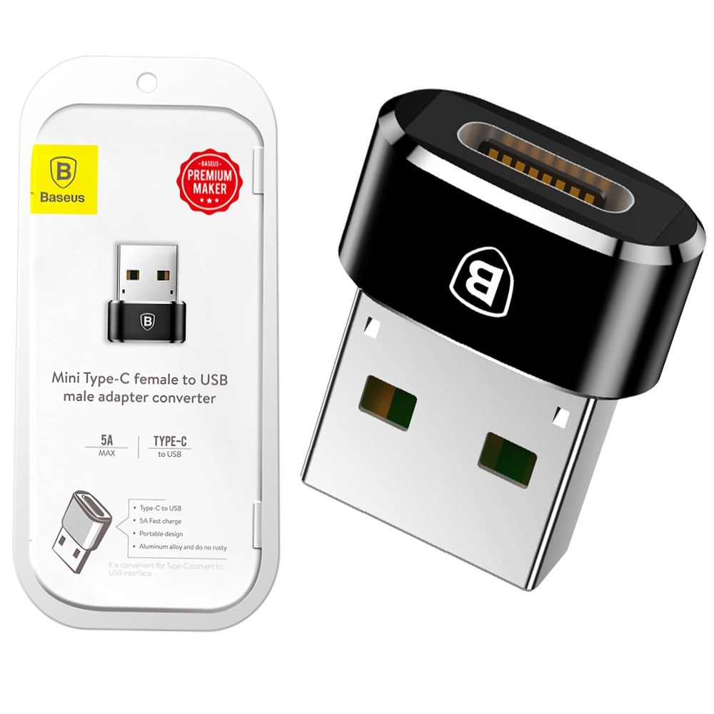 Baseus | Adapter Przejściówka USB-C na USB | Czarny