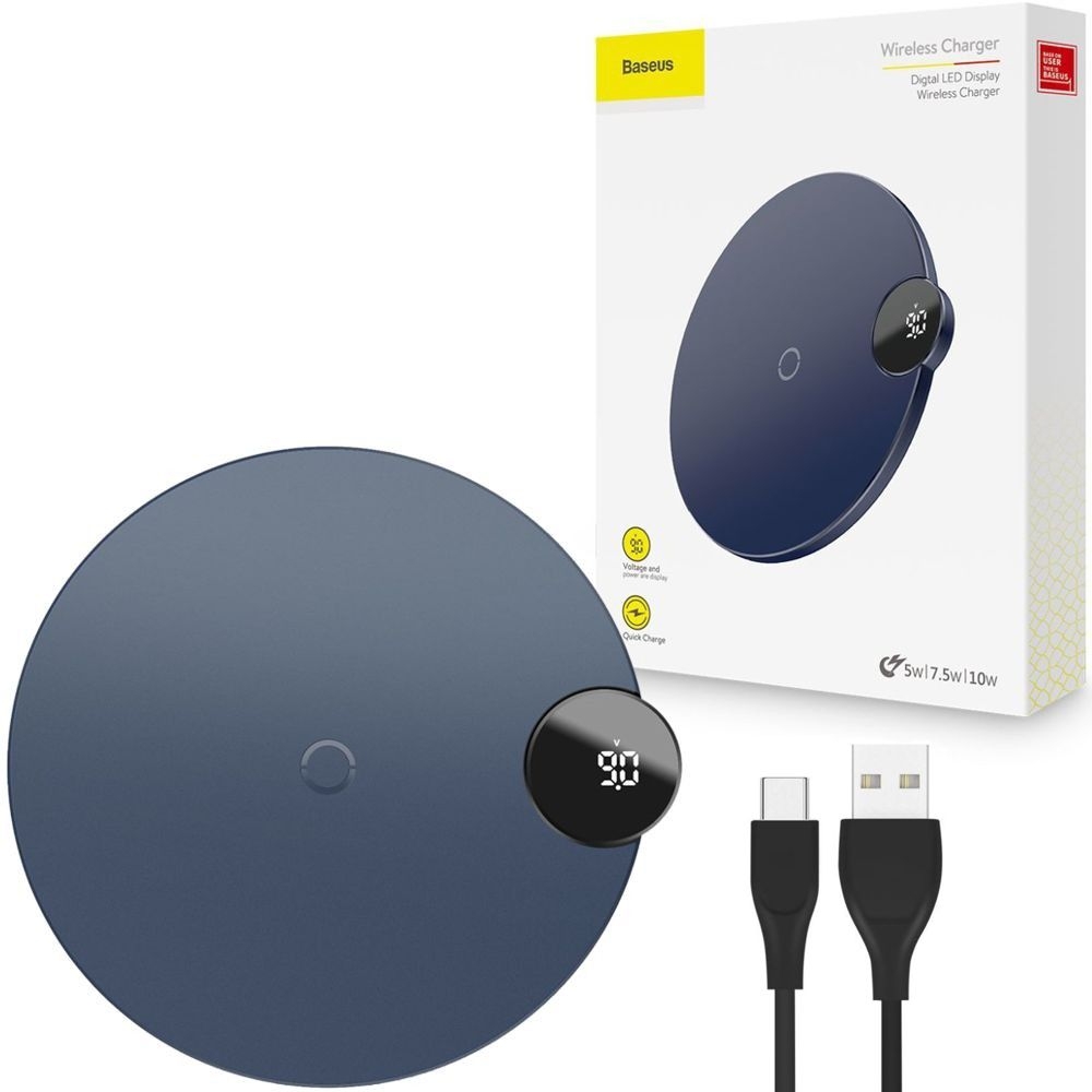 Baseus | Szybka Ładowarka Indukcyjna 10W z Wyświetlaczem LED