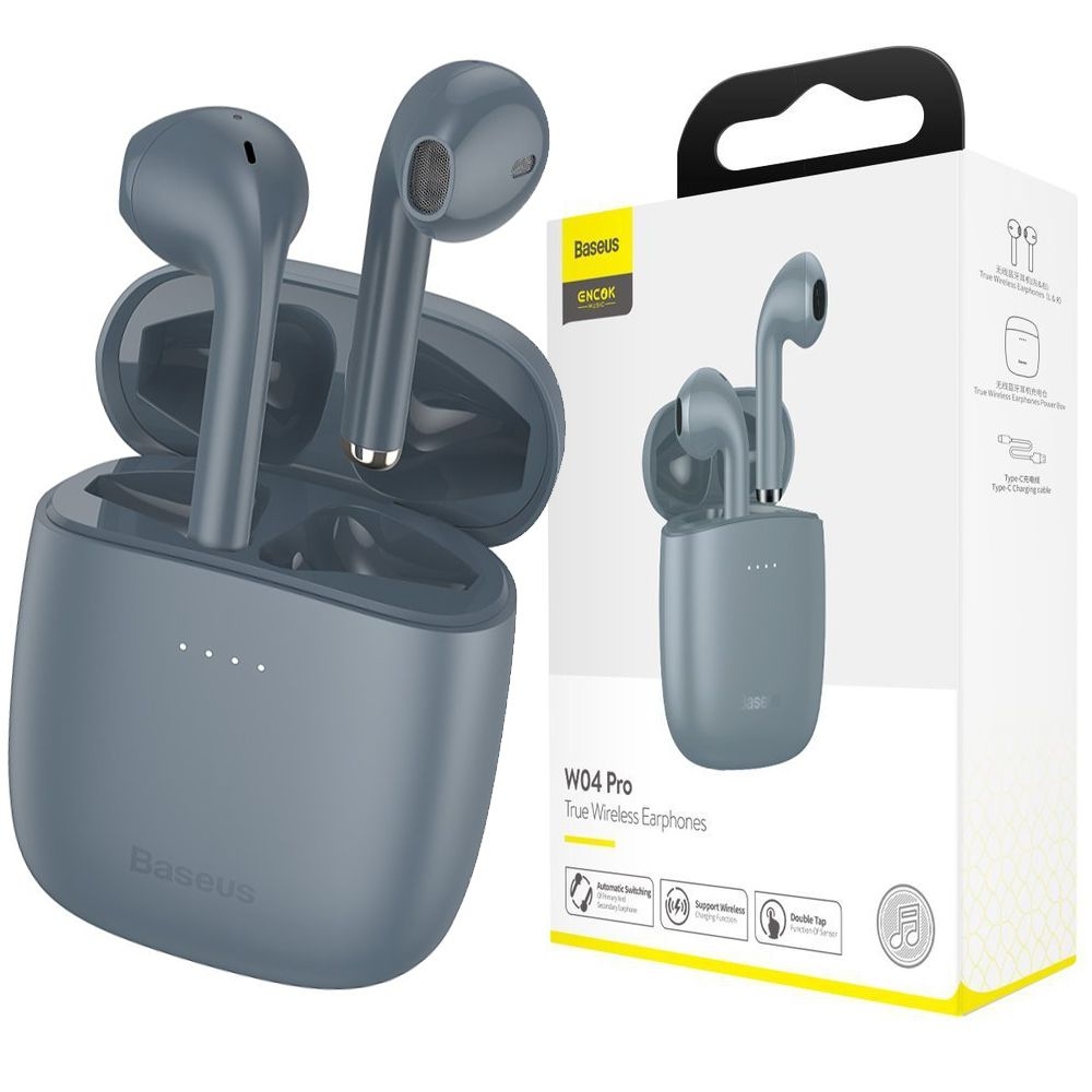 Baseus Encok W04 PRO | Bezprzewodowe Słuchawki z Etui Ładującym BT 5.0 | IP54