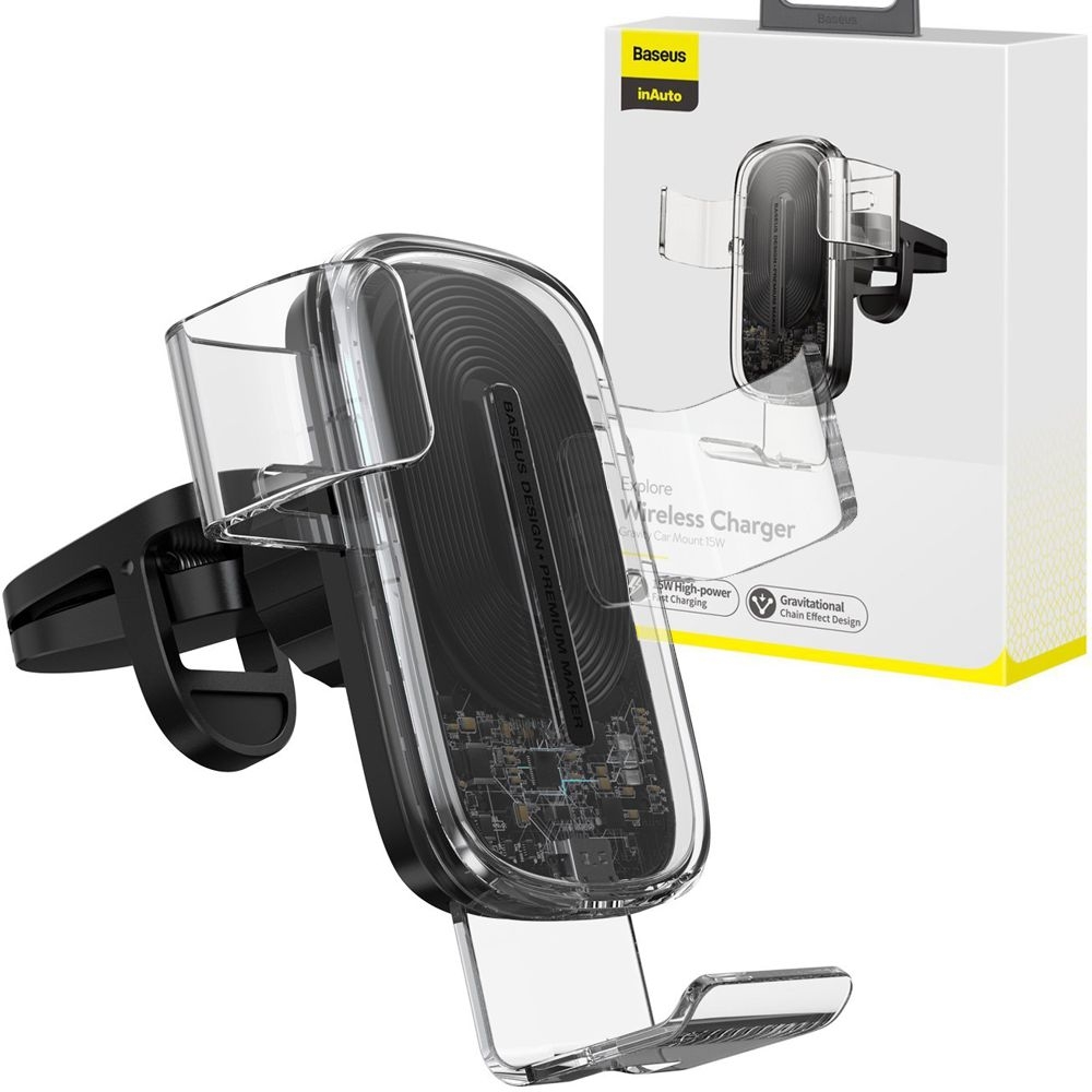 BASEUS Wireless Gravity | Indukcyjny Uchwyt do Kratki | Przezroczysty