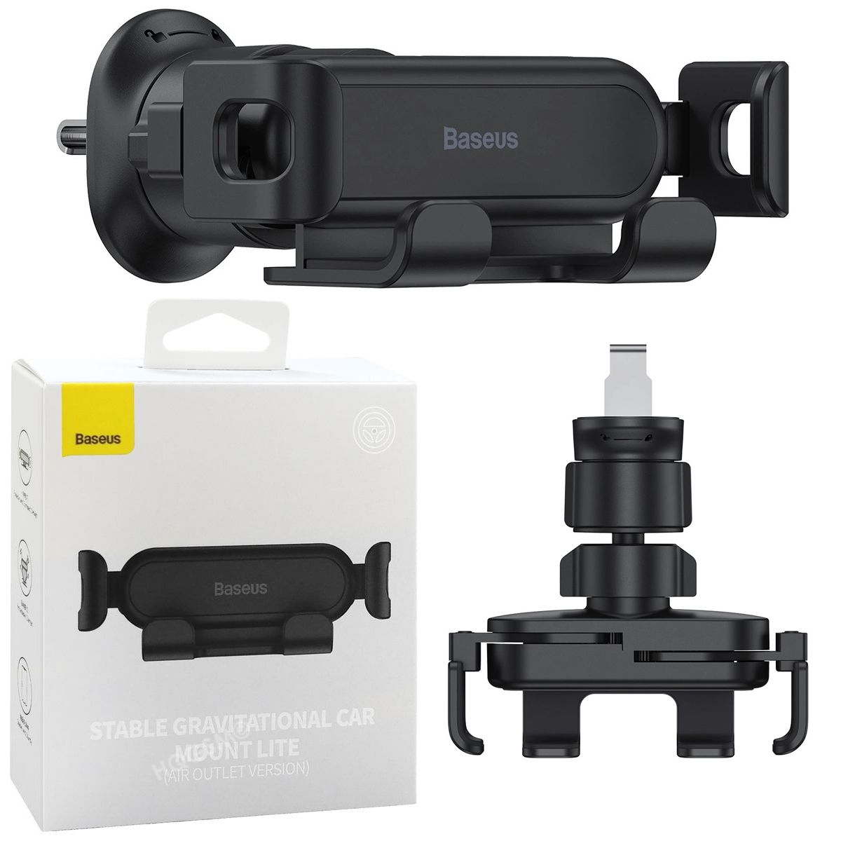 Baseus | Mini Uchwyt Samochodowy Grawitacyjny Skręcany do Kratki Nawiewu
