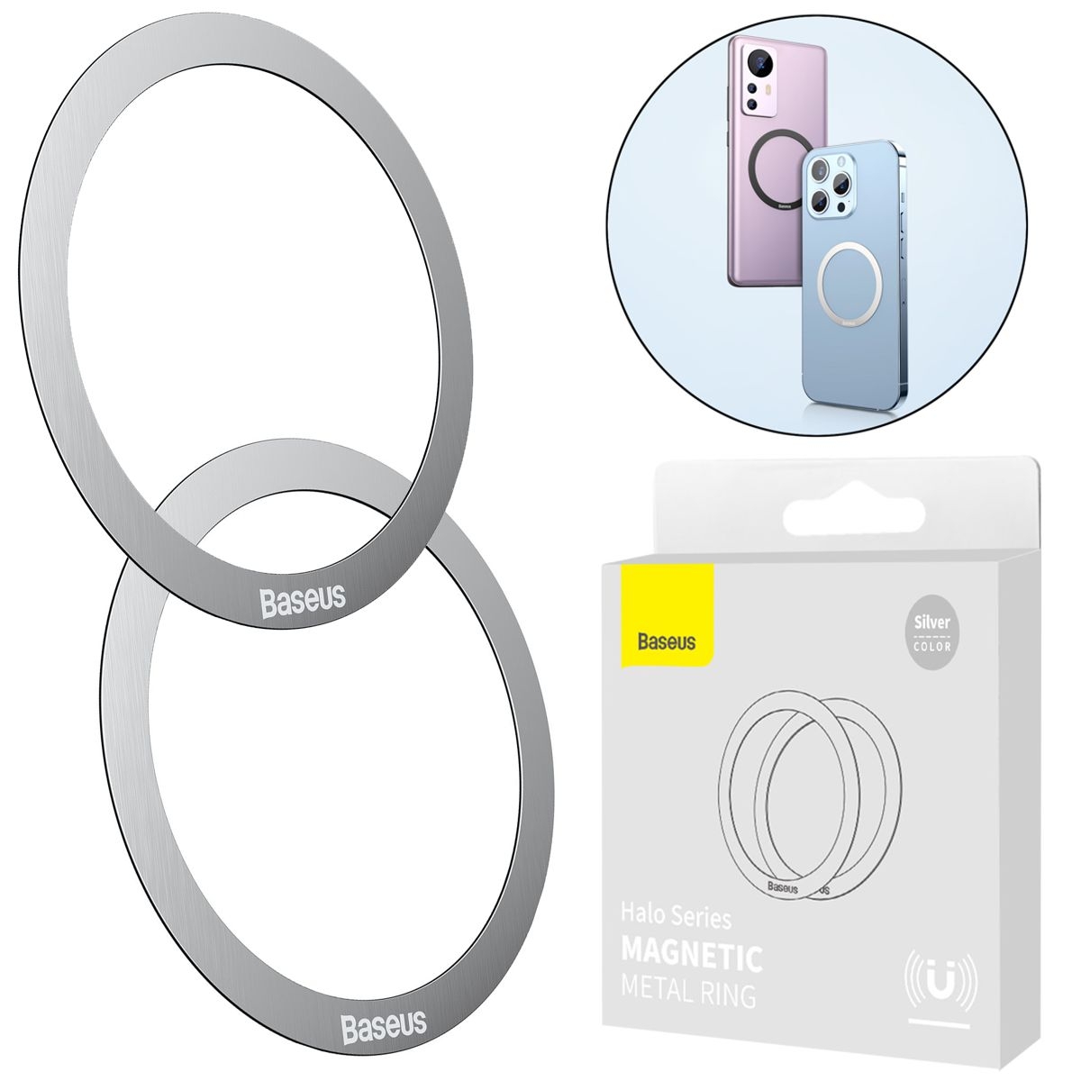 Baseus | Uniwersalne Blaszki Podkładki pod MagSafe | 2 sztuki