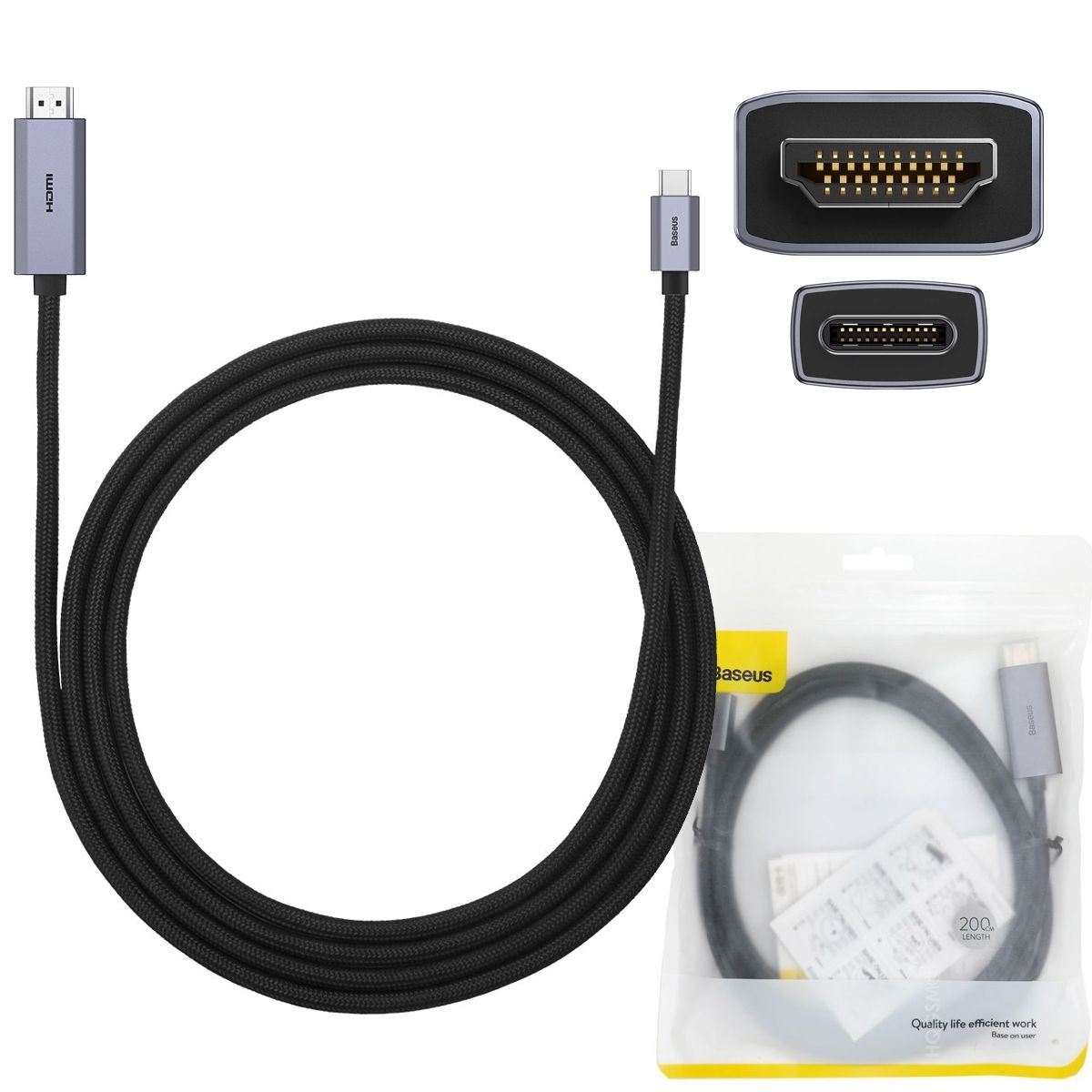 Baseus | Kabel USB-C na HDMI 2.0 4K 60Hz | 200cm