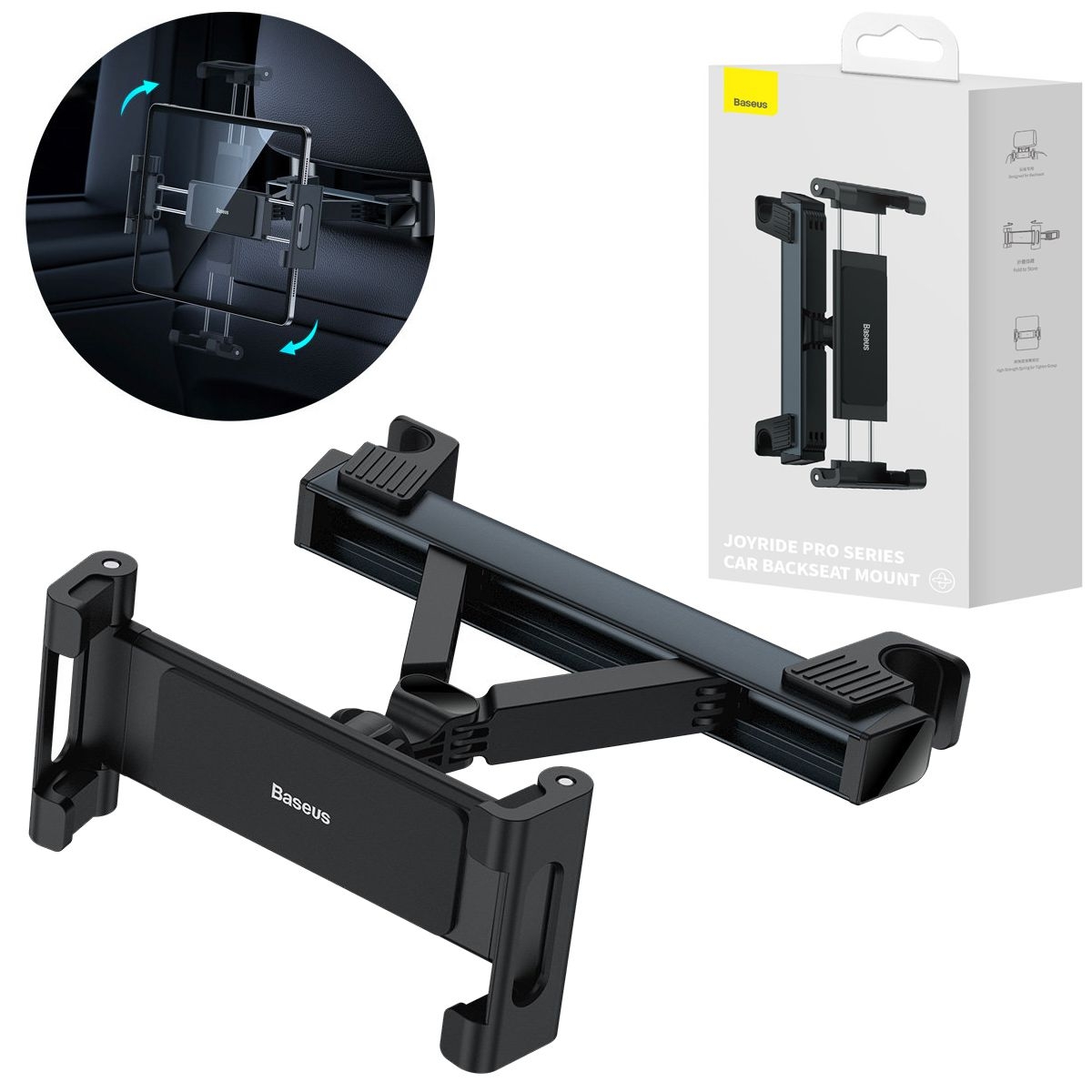 Baseus | Rozporowy Uchwyt Samochodowy do Zagłówka | Na Tablet i Telefon