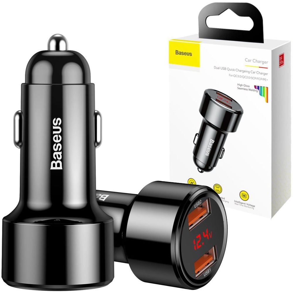 Baseus Magic PPS | Szybka Ładowarka z Wyświetlaczem LED 2xUSB QC 3.0 | 45W