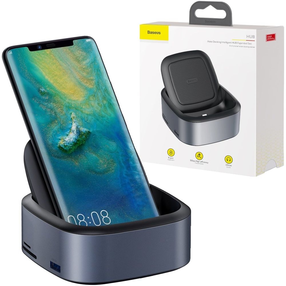 Baseus Mate | Stacja Dokująca HUB USB-C 3xUSB USB-C PD 4K HDMI jack 3.5mm SD microSD