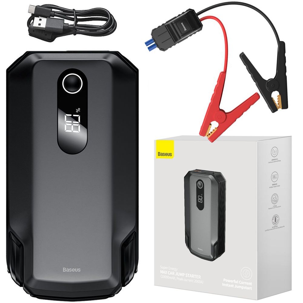 Baseus Super | Power Bank Jump Starter Booster Rozruchowy | 20000mAh 2000A 12V
