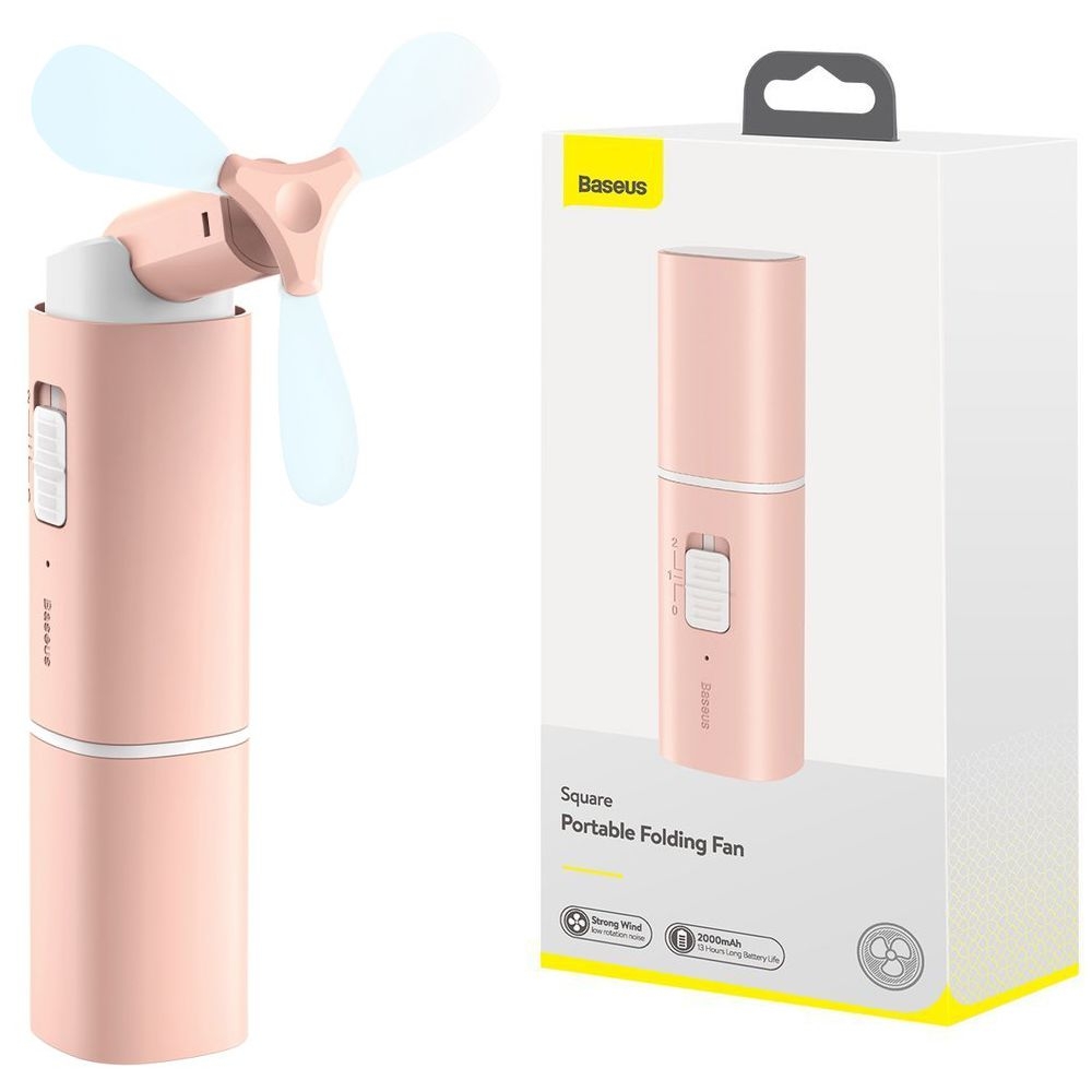 Baseus Square | Mały Przenośny Wiatrak Wentylator + Power Bank 2000mAh