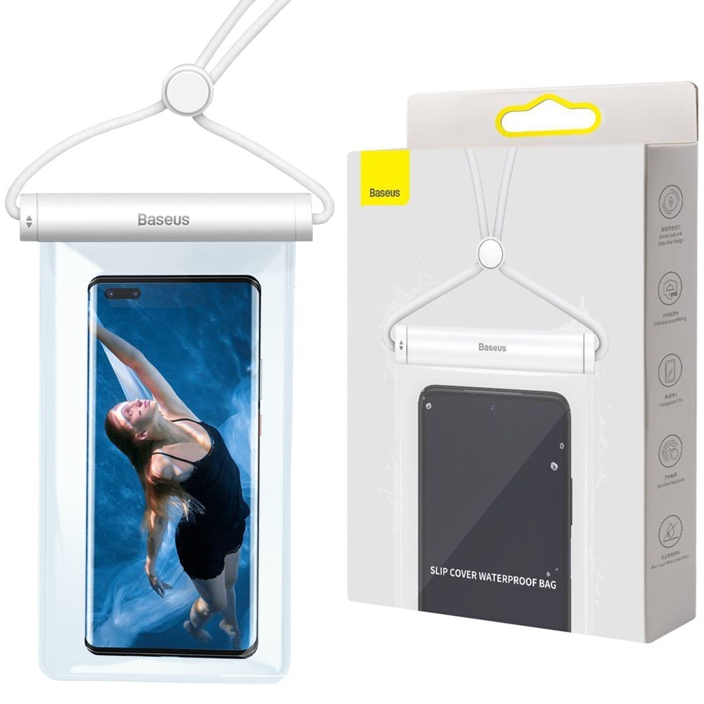 Baseus Slip Cover Waterproof 2 | Wodoszczelne Wodoodporne Etui IPX8 | Białe