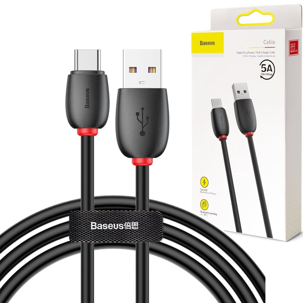 Baseus Purple | Szybki Kabel USB-C Flash Charge 5A | 100cm