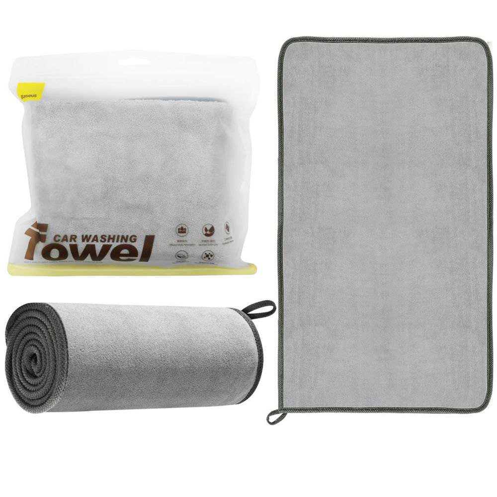 Baseus | Ręcznik Ścierka z Mikrofibry do Osuszania Mycia Samochodu | 40x80cm | Szary