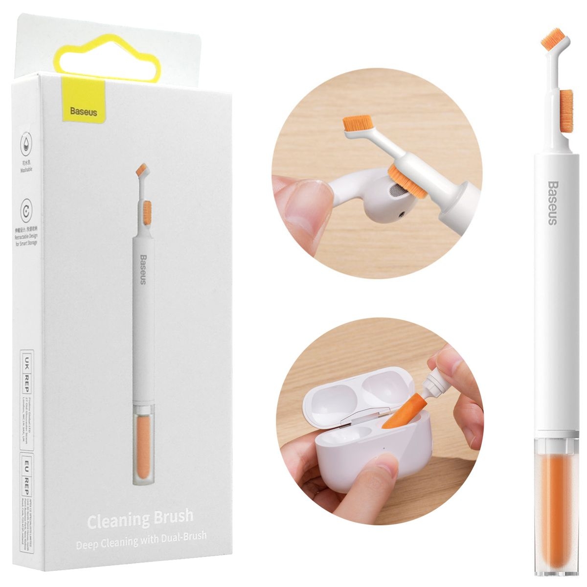 Baseus | Wielofunkcyjna Szczoteczka Czyszcząca 3w1 do Telefonu Klawiatury Słuchawek