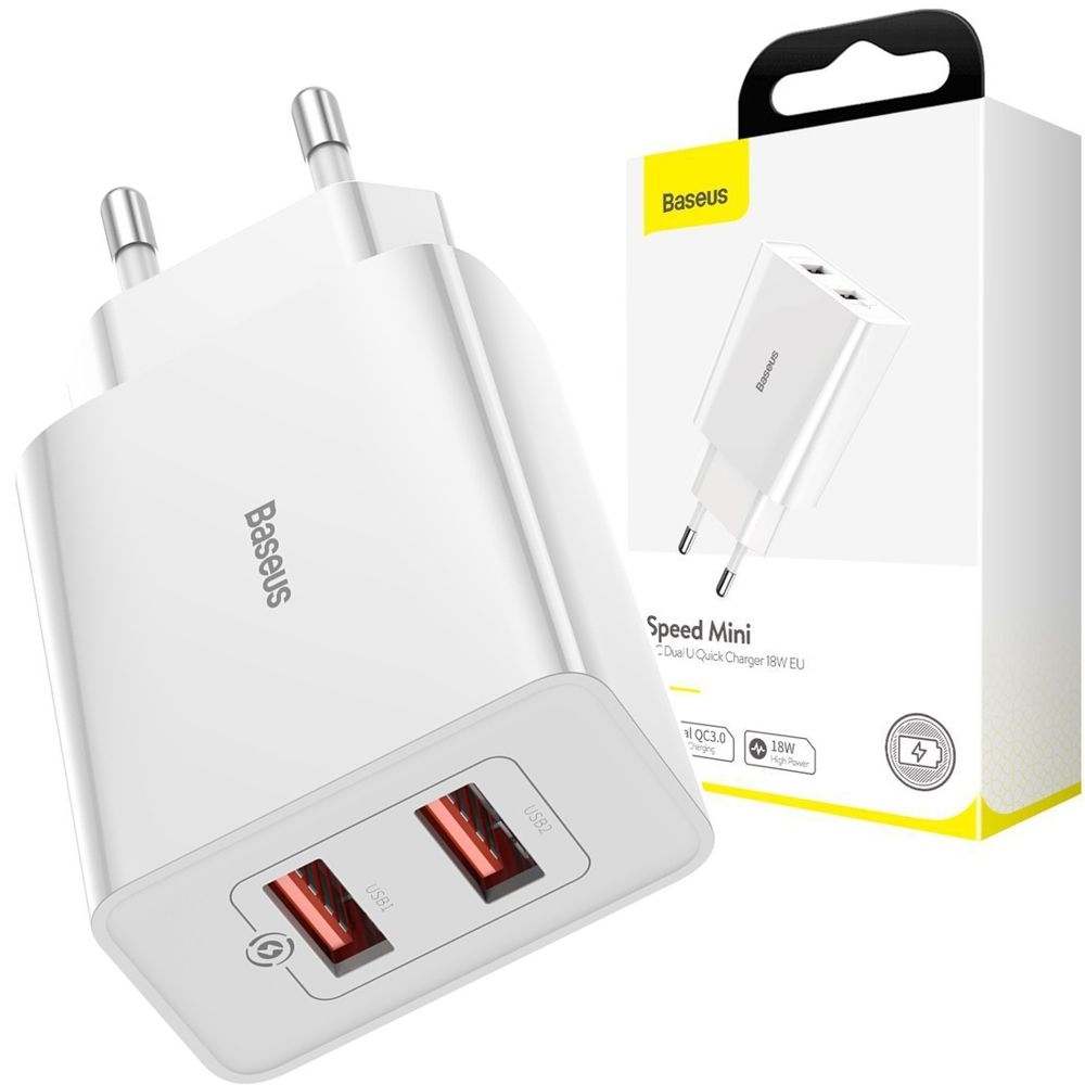 Baseus Speed Mini | Ładowarka Sieciowa QC 3.0 18W 2xUSB