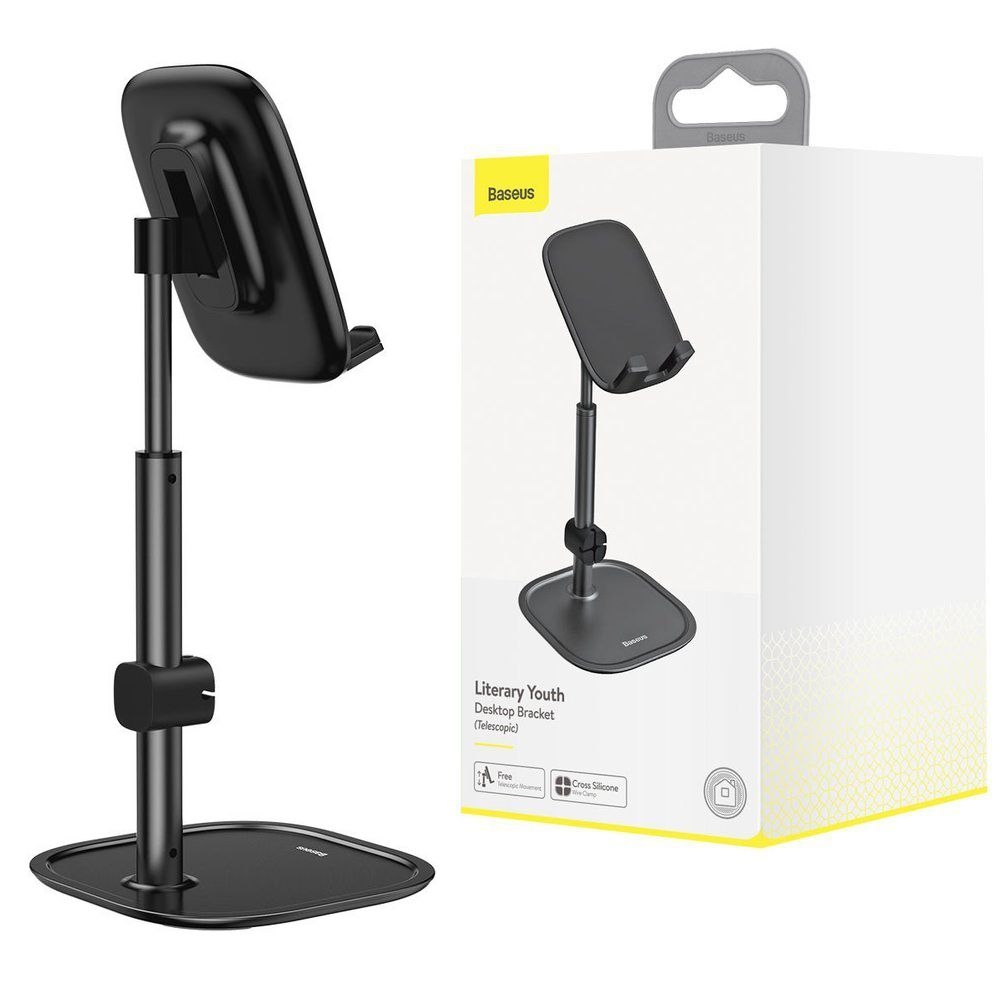 Baseus | Teleskopowy Stojak Uchwyt Podstawka na Telefon Tablet | Czarny