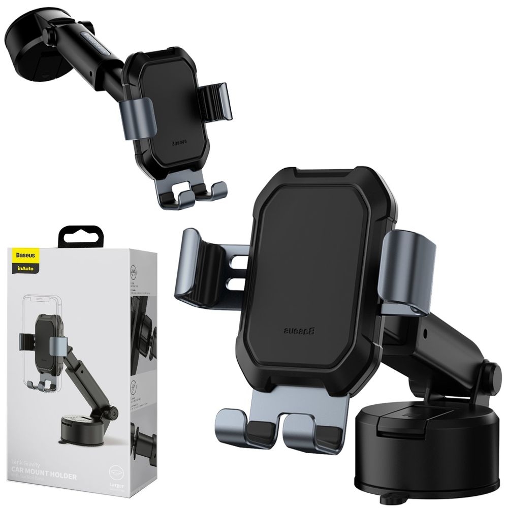 Baseus Tank | Teleskopowy Grawitacyjny Uchwyt na Deskę Szybę | Czarny