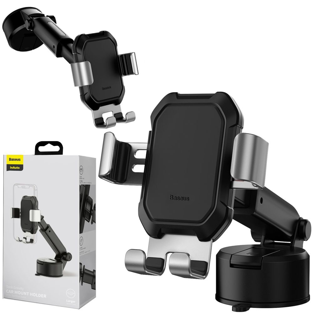 Baseus Tank | Teleskopowy Grawitacyjny Uchwyt na Deskę Szybę | Srebrny