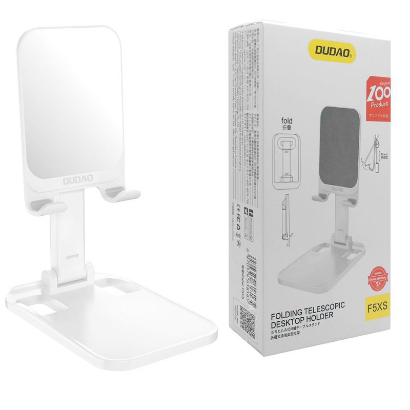 Dudao | Składany Teleskopowy Stojak Uchwyt Podstawka na Telefon Tablet | Biały
