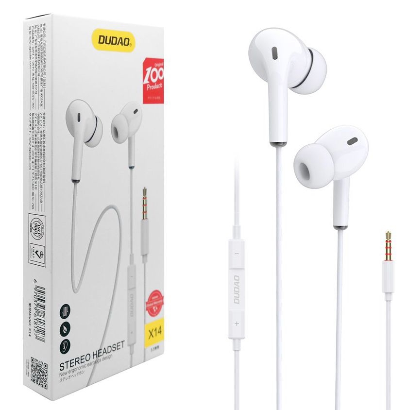 Dudao X14 | Dokanałowe Słuchawki Przewodowe z Pilotem i Mikrofonem | Jack 3.5mm