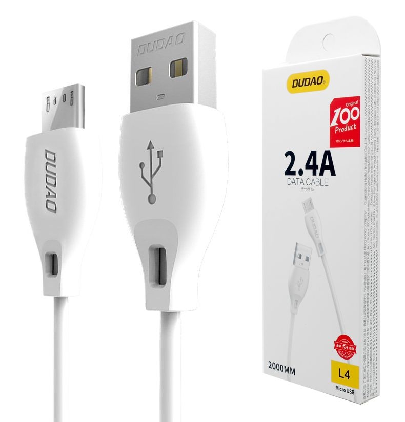 Dudao | Kabel microUSB 2.4A | 200cm | Biały