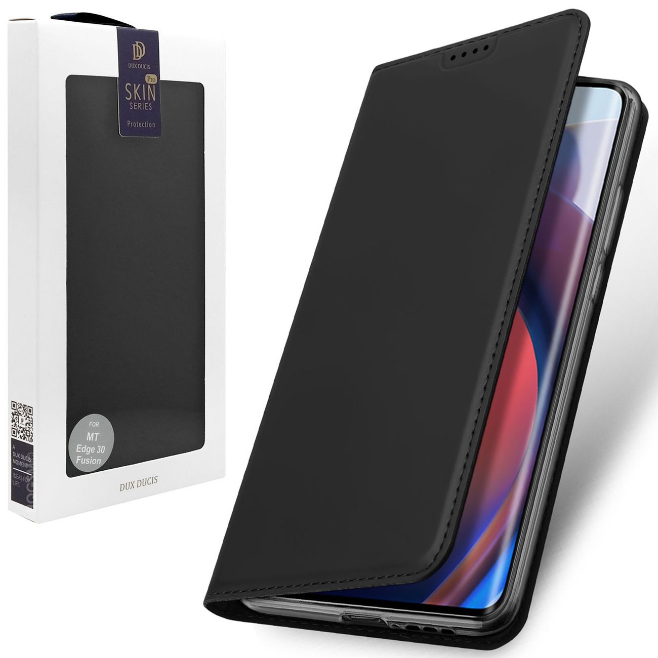 Etui z Klapką | DUX DUCIS | Skin Pro | Black do Motorola Edge 30 Fusion