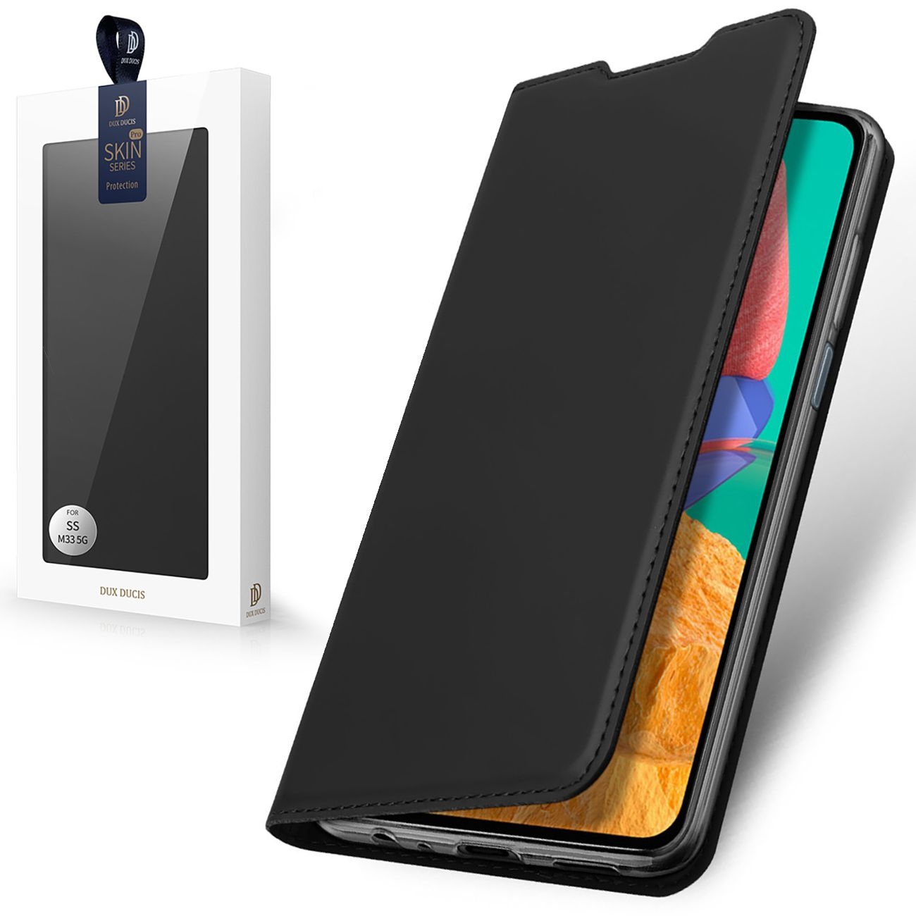 Etui z Klapką | DUX DUCIS | Skin Pro | Black do Samsung Galaxy M33 5G