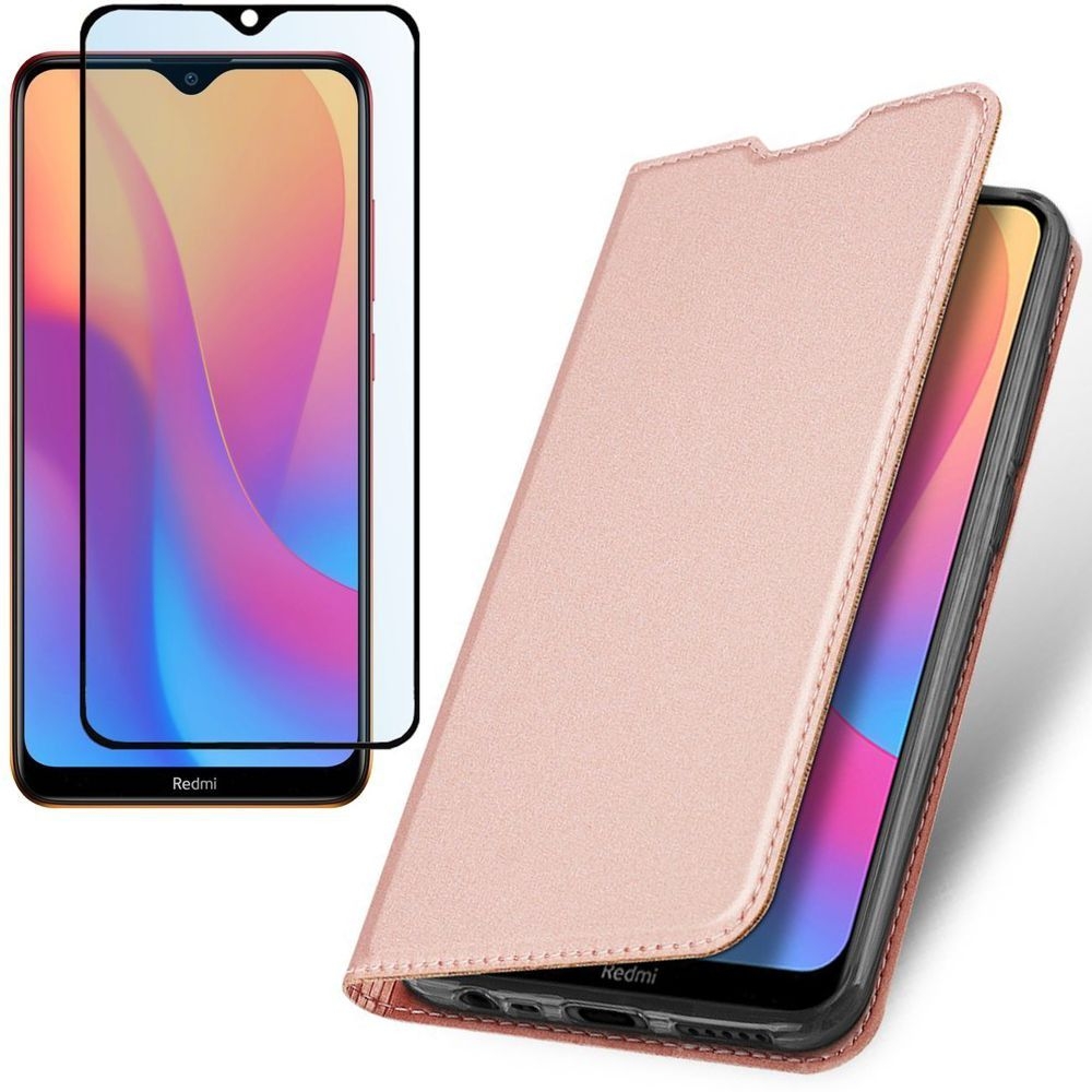 Xiaomi Redmi 8A | Etui z Klapką | DUX DUCIS | Skin Pro | Rose Gold + SZKŁO 5D