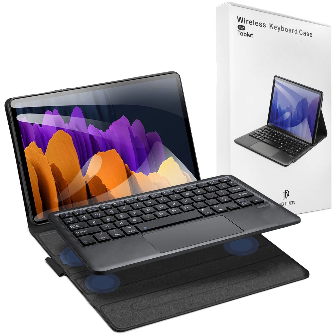 Dux Ducis Keyboard Case | Zamykane Etui z Klawiaturą Bluetooth | Czarne do Samsung Galaxy Tab S7 / S8 11 T870 / T875 / T876B / X700 / X706