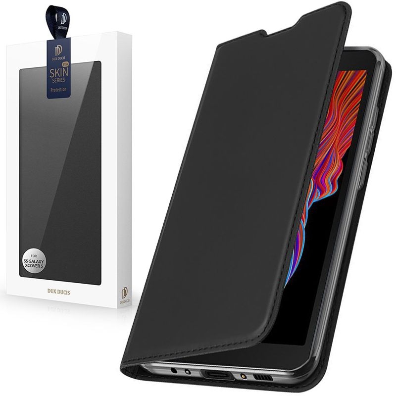 Etui z Klapką | DUX DUCIS | Skin Pro | Black do Samsung Galaxy XCover 5
