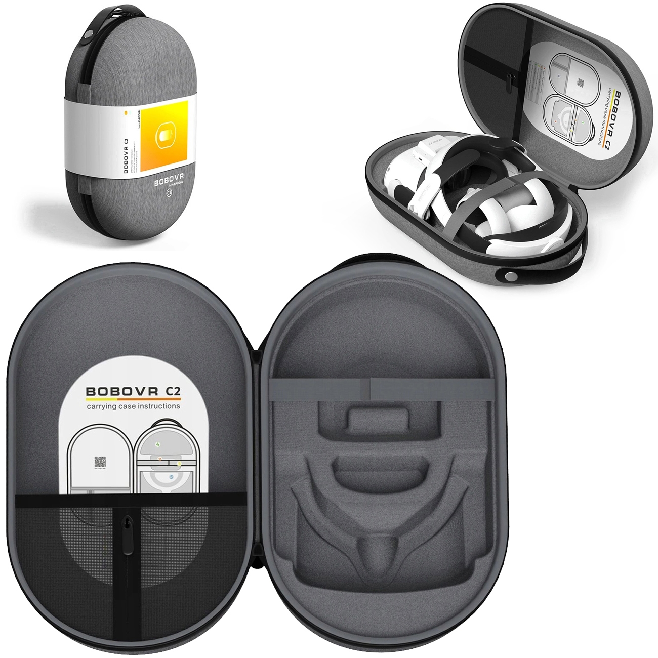 BoboVR | Sztywne Etui Pouch | Szare do Oculus Meta Quest 2
