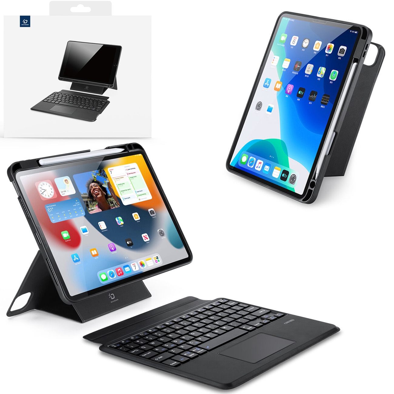 Dux Ducis Keyboard | Etui z Odczepianą Klawiaturą | Czarne do Apple iPad Pro 11 2022 / Air 5