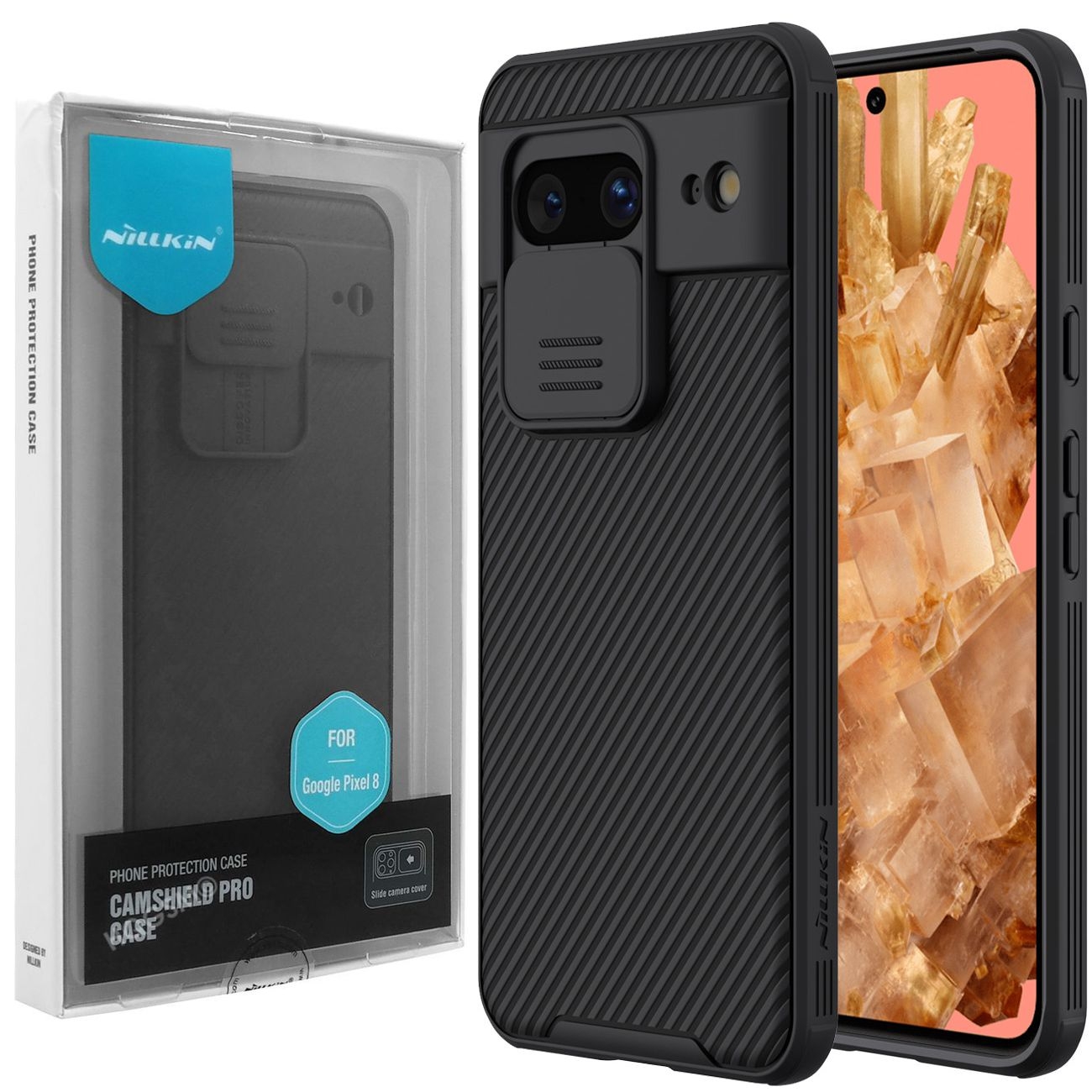 Etui NILLKIN CamShield | Czarne do Google Pixel 8 |
