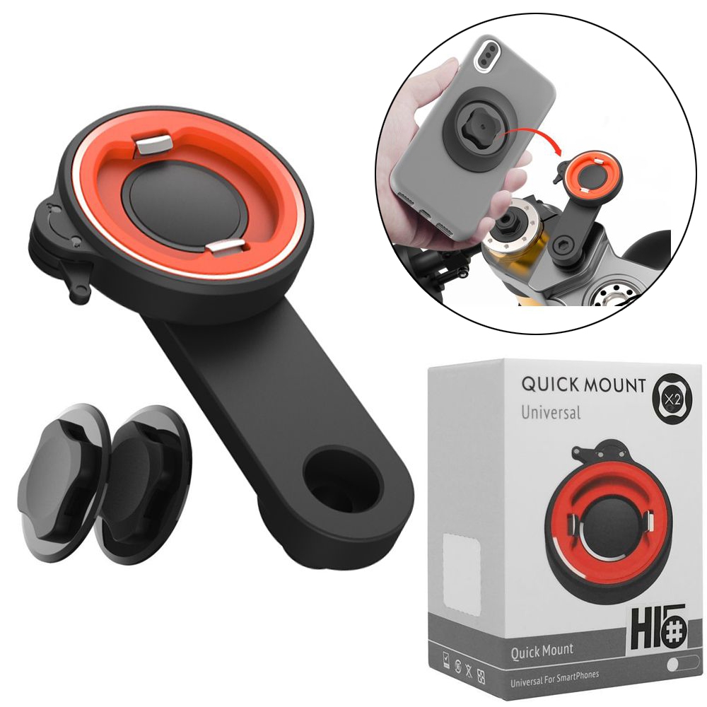 Hi5 Quick Mount Moto Holder | Uchwyt do Motocykla Motoru + 2x Adapter
