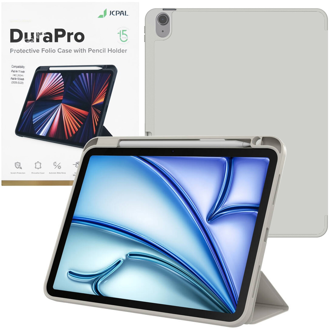 JcPal DuraPro Zamykane Etui do Apple iPad Air 11 M2 6gen 2024