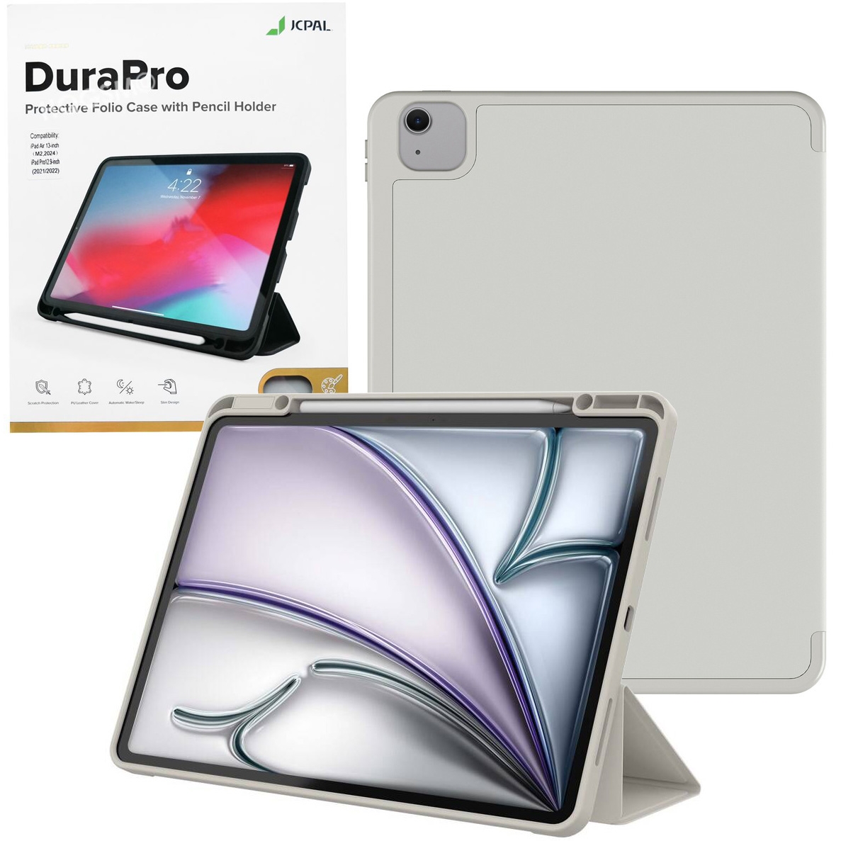 JcPal DuraPro Zamykane Etui do Apple iPad Air 13 M2 6gen 2024