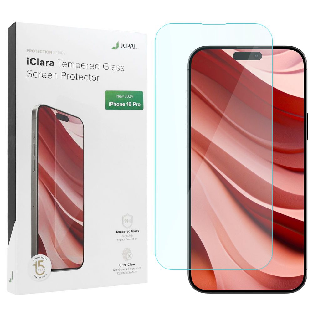 Szkło Hartowane JCPAL iClara | 9H 2.5D | 0.26mm do Apple iPhone 17 / 17 Pro / 16 Pro |