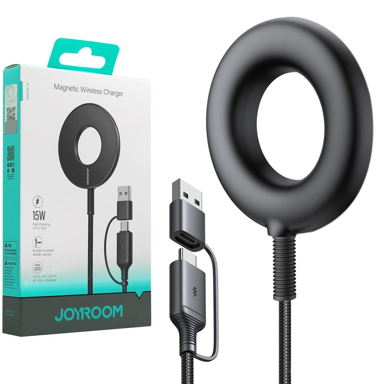 Joyroom | Bezprzewodowa Ładowarka Indukcyjna MagSafe | 15W | UBS-C + USB