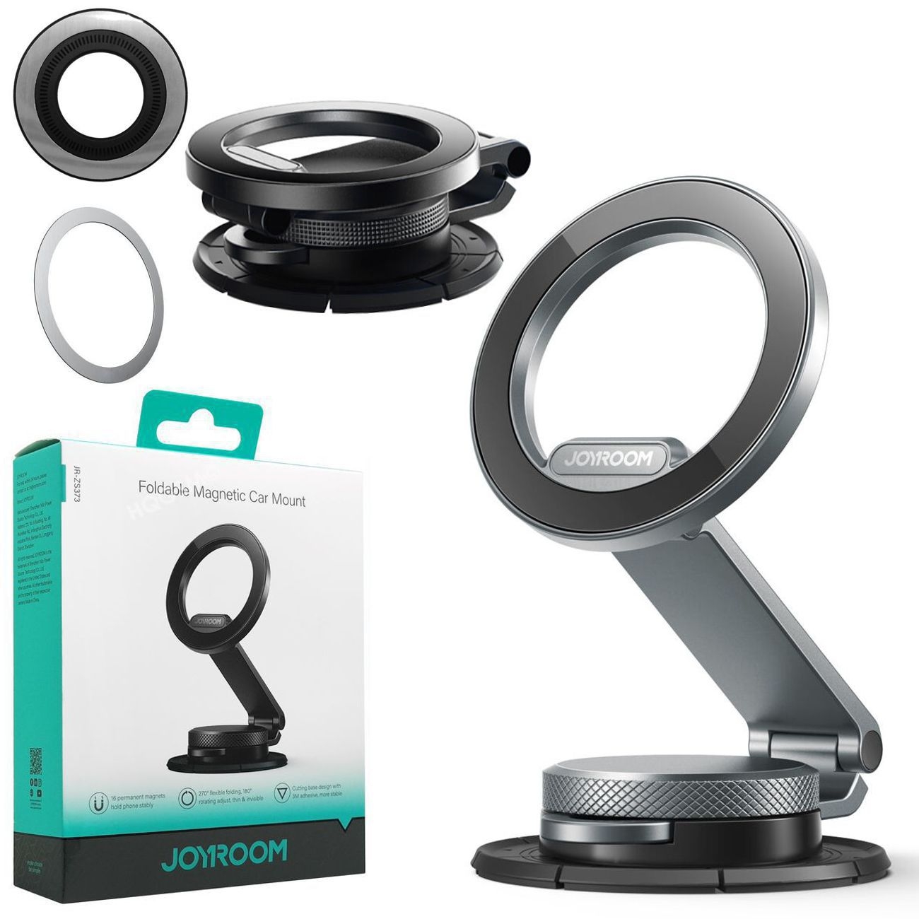 Joyroom | Składany Magnetyczny Uchwyt Samoprzylepny MagSafe | do Auta Lustra Domu