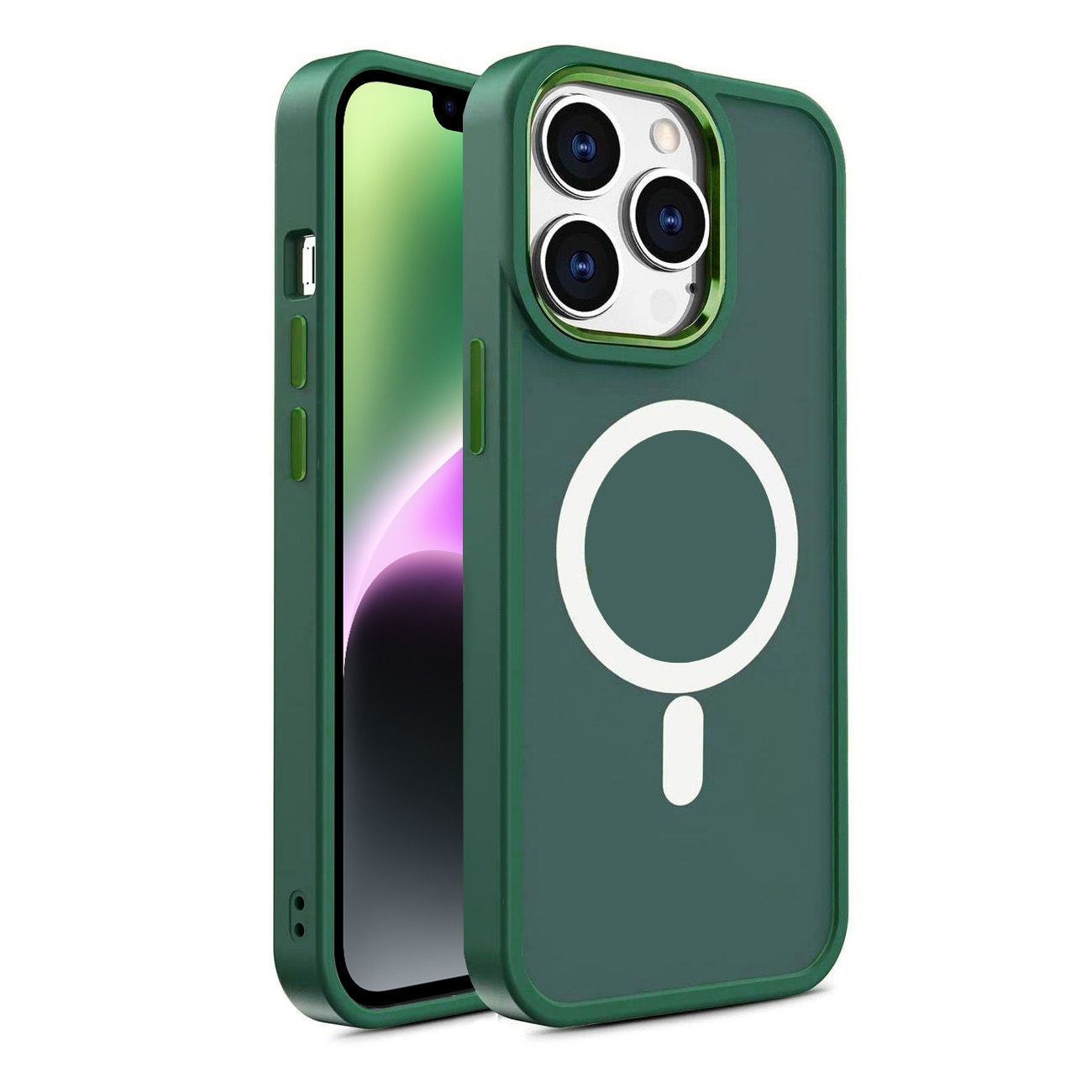 Etui Magnetic z MagSafe | Matte Green do Apple iPhone 14 |